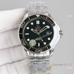 Swiss Copy Omega Seamaster James Bond Seagull 2824 Watch Black Dial 42mm